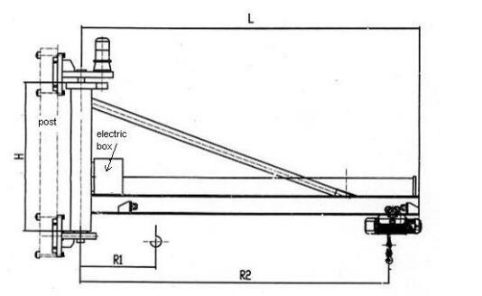 1 ton wall mounted jib crane design drawing