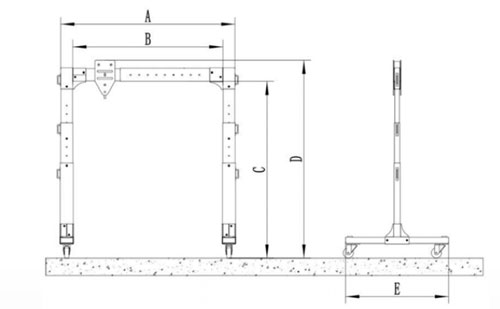 Aluminum alloy Telescopic Portable Gantry Crane Design Drawing