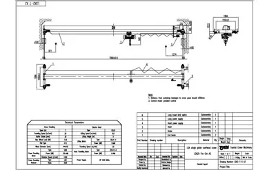 2 Ton 7 Meters Single Girder Overhead Crane for Sale to Uzbekistan