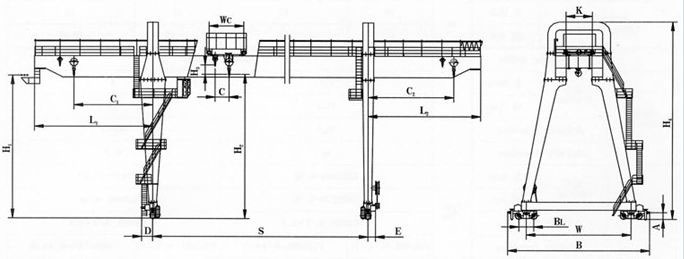 5 ton gantry crane for saledesign drawing