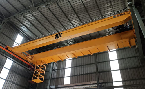 10 Ton 10.3m H-10m Double Girder Overhead Crane with Electric Wire Rope Hoist for Sale to Bangladesh