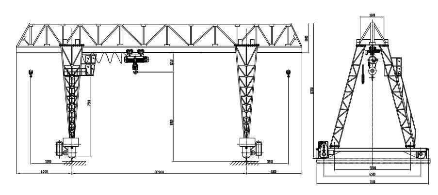  10t single girder gantry crane design