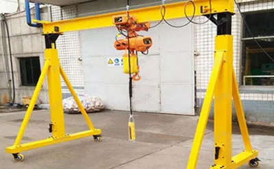 Specifications and Configuration of 2 Ton 5m H-6m Portable Gantry Crane with Electric Chain Hoist for Sale to Saudi Arabia